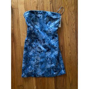 Urban Outfitters NWT Sleeveless Tube Floral Mini Dress in Blue Multicolor Sz XS